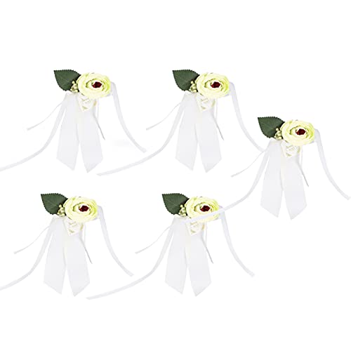 Tyenaza 5PCS Kreativität Imitation Blume, Zucker Box Kamelie Blume DIY Hochzeit Geschenk Box Blume Für Handwerk Hause Weihnachtsbaum Dekoration(Weiß)