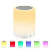 REAWUL Nachttischlampe mit Bluetooth-Lautsprecher, Touch Night Light Table Stimmungslampe mit 3 LED Touch-Dimmmodi und 7 Farben zum Umschalten, Geschenk für Frauen Männer Teenage Mädchen und Jungen