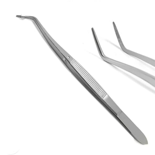 "Präzise Zahnärztliche Chirurgische Pinzette – Geriffelt & Abgewinkelt für Perfekte Kontrolle und Präzision: Hochwertige Meriam Pinzette für Professionelle Anwendungen!"(Meriam Tweezer)