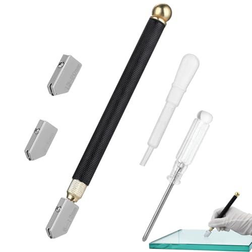 Glasschneider 2mm-20mm,Metalllegierung Glasschneider Diamant,Glasschneider Mit Hartmetallspitze,Bleistift Stil öl Feed Hartmetallspitze,Glass Cutter,Für Dickes Glas, Spiegel Und Mosaik