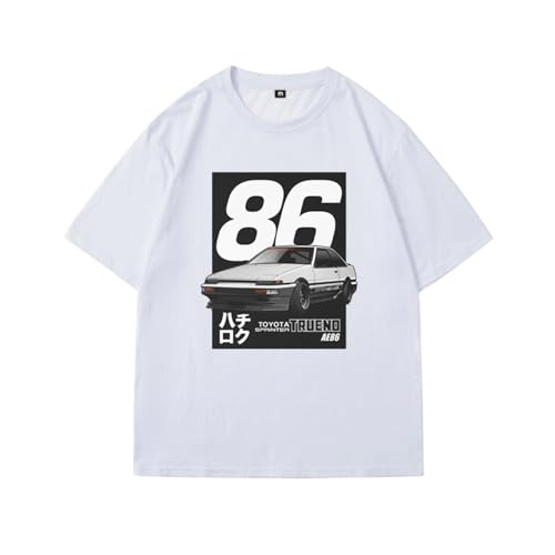 AWANO Initial D Akira T Hemd Männer Grunge Ulzzang Streetwear Casual T-Shirt Sommer Top Weiß T Shirt Kawaii-color06||XXL