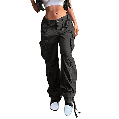 Kurze Jeanshosen Herren Sommer Damen Baggy Cargohose mit hoher Taille Cargo Jeans Jogger Tasche Loose Fit Straight Wide Leg Hose Tumbler Kleidung Für Teenager