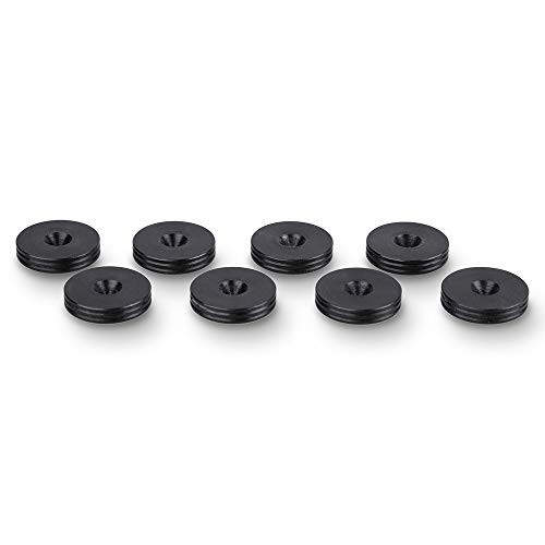 PrecisionGeek – Lautsprecher-Spikes-Pads, Bodenschutz, Stahl oxidiert, geschwärzt, schlanke Form, 20 mm Durchmesser für HiFi-Systeme, Ständer, Schränke – Set mit 8 Stück