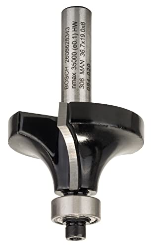 Bosch Accessories Professional 1x Abrundfräser Standard for Wood (für Holz, Zubehör Handfräse, Radius 12 mm, Arbeitslänge 18.6 mm, Ø Schaft 8 mm)