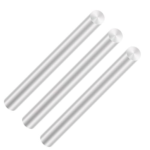 LAVMHAB 6063 Aluminium Rundstab 10mm x 100mm, solide runde Schäfte Aluminium Stäbe Rundstab für DIY Bastelmodelle (3 Stück)