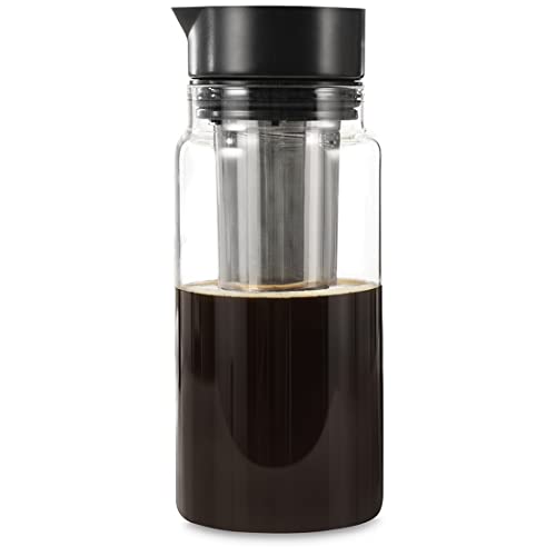 Xavax Cold Brew Kaffeebereiter (kaltgebrüht, Tee und Kaffeemaschine 2in1,coffee machine und tea maker, Cold Brew Kaffee Flasche 1 l, Cold Brew Glas für iced coffee, tricolate brewer, coffee makers)