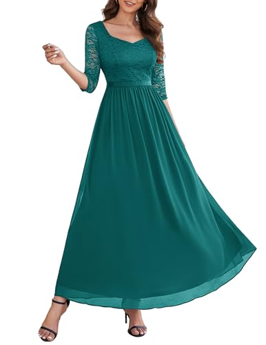 Wedtrend Abendkleid Elegant für Hochzeit Hochzeitskleider für Damen Elegant Party Kleider Damen Kleid Maxi WT0312 PeacockGreen M