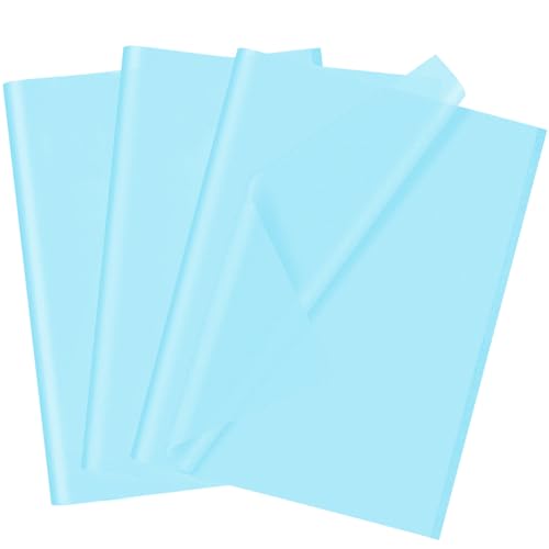 50 Blatt hellblaues Seidenpapier, 70 x 50 cm, Geschenkpapier für Weihnachten, Füller, Blumen, Kunsthandwerk, DIY, Geburtstag, Hochzeitsgeschenk, Dekoration