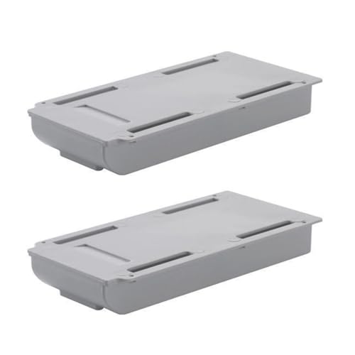 WeddHuis 2 Stück Selbstklebende Schublade Schreibtischorganizer Unterbau Fit Desk Versteckte Bleistiftablage Unsichtbar Schreibtischhalter für Büro Tisch (schwarz)
