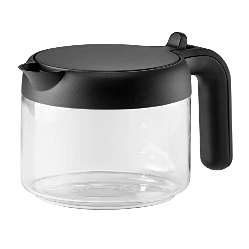 De'Longhi Kaffeekanne DLSC021, Glaskaraffe mit klappbarem Kunststoffdeckel, Zubehör für Kaffeevollautomaten mit Kannenfunktion, Fassungsvermögen 750 ml für bis zu 6 Tassen, spülmaschinenfest, Schwarz