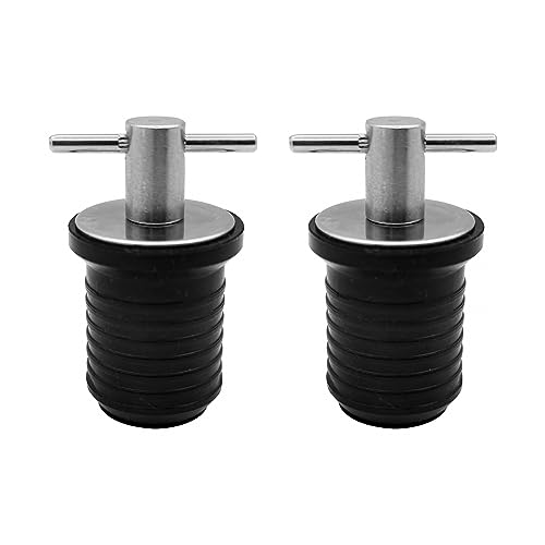2PCS Bootsablassstopfen Edelstahl Ablassstopfen Edelstahl Schnappgriff Lenzstopfen mit T-Griff Bootszubehör für den Marineboothaushalt