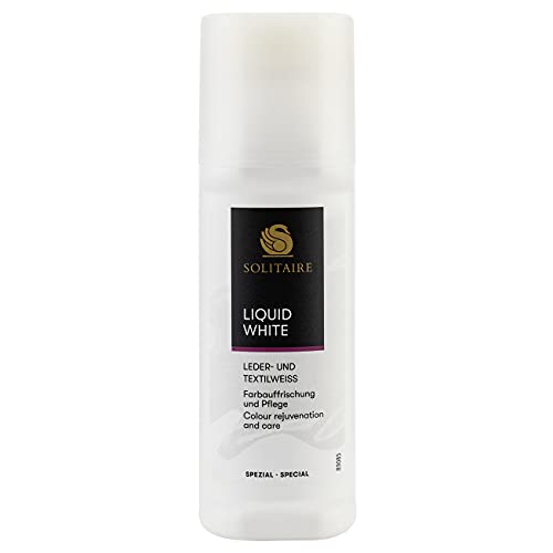 SOLITAIRE Liquid White, 75 ml, flüssiges Schuhweiß zur Schuh Reinigung und Schuhpflege für weiße Schuhe, weiße Sneaker und weiße Sohlen, weiß/White