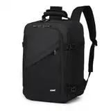 Kono Kabinentasche 40 x 20 x 25 cm für Ryanair Untersitz Reise Handgepäckrucksack Kabinengröße 20L, Schwarz , Minimalistisch