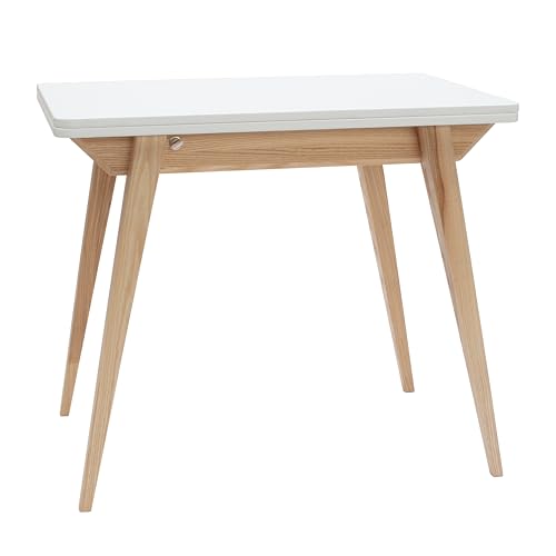 Ragaba Esstisch Envelope, ausklappbar B90/130 x H76 x T65 cm, für 4 bis 6 Personen, mit einem Fach 84 x 46 x 7 cm unter der Tischplatte, FSC-Holz, ideal für Küche oder Esszimmer