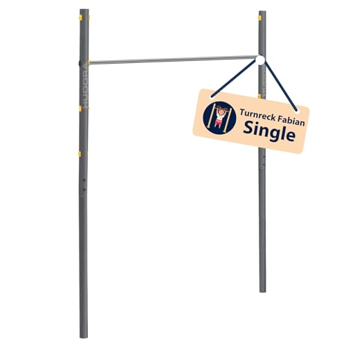 HUDORA Turnreck Fabian Standard/Pro - einfache/doppelte Turnstange für Kinder & Erwachsene - 4-fach höhenverstellbare Gymnastikstange - belastbare Outdoor-Fitnessstange für bis zu 100kg