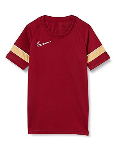 Nike Jungen Dri-FIT Academy 21 Kurzarm-Trikot, Team Rot/Weiss/Jersey Gold/Weiss, M