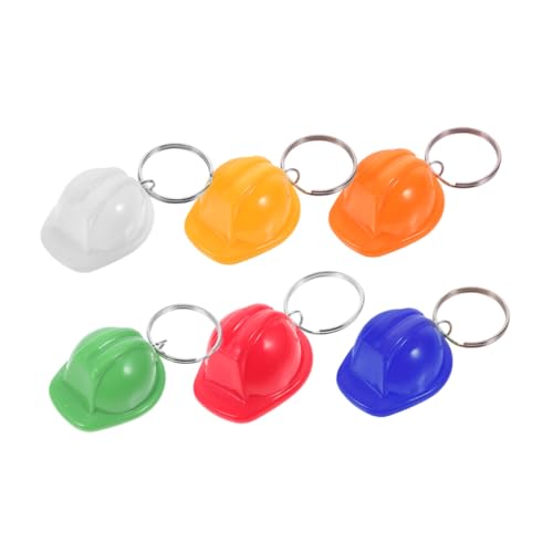 IMIKEYA 6 Stück Bauhut-Schlüsselanhänger schlüsselanhänger für lustiger schlüsselanhänger Mini-Bauhut Miniatur-Bau-Hüte- DIY-Bauspielzeugzubehör Kinderparty Gefälligkeiten