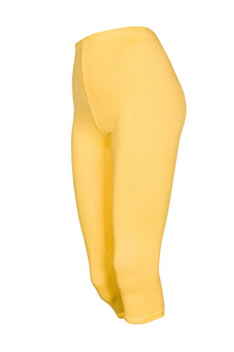 DeDavide 2 Stück Damen 3/4-Hose, Gelb, XXXL