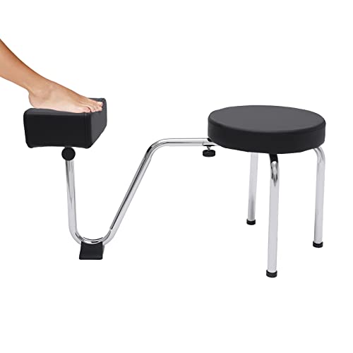 WOQLIBE Fußpflege Stuhl 2 in 1 Pediküre Hocker Stuhl Tattoo Fußhocker Verstellbare Beinauflage PVC Pad Pediküre Fußstütze Stand für Nail Tech Spa Beauty Salon Studio Equipment Supplies (Schwarz)