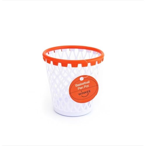Winkee - Basketball Schreibtisch Organizer | Stiftebox | Mini Basketballkorb Stifteköcher | Basketball Deko | Stiftehalter Kinderzimmer | Schreibtisch Zubehör | Geschenk für Kinderzimmer, Büro