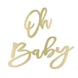 Oh Baby Schild, Oh Baby Banner aus Holz Goldene Buchstaben Babyparty Schild Oh Baby Schild als Hintergrund Oh Baby Babyparty Dekoration für Baby Jungen und Mädchen