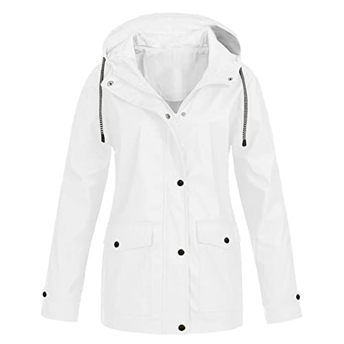 Regenjacke Damen Wasserdicht Atmungsaktiv Regenjacke Damen Leicht Regenjacke Damen Wasserdicht Atmungsaktiv Regenmantel Regenjacke Damen Regenjacken für Damen Regenmantel Weiß 5Xl