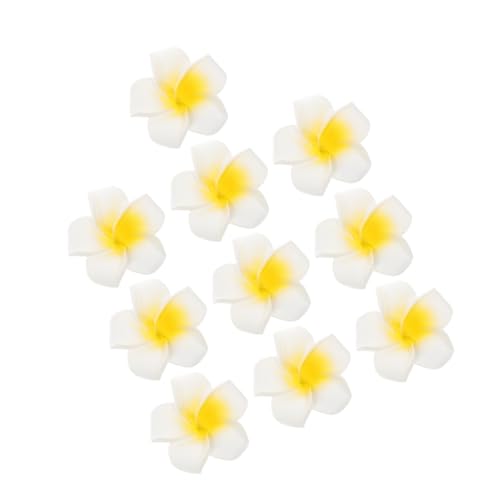 Abaodam 10 Stück Frangipani-kopfschmuck Simulation Blumendekoration Hawaiianische Kunstblumen Schwimmende Blumen Für Den Pool Hawaiianischer Kopfschmuck Für Frauen Pe-schaum Weiß
