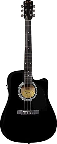 Fender SA-105CE, Dreadnought Cutaway, Elektro-Akustikgitarre, Schwarz