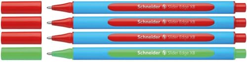 Schneider 152272 Slider Edge XB Lehrer Korrekturset (4er Set Kugelschreiber im Aufsteller, Strichbreite XB) rot, grün