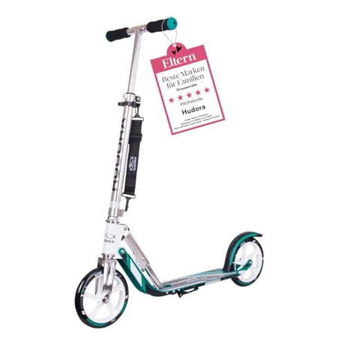 Hudora Roller für Erwachsene – Klappbarer Erwachsenen-Roller, höhenverstellbar, HUDORA BigWheel 205 Scooter - Stabiler Aluminium-Roller
