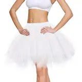 Damen Tutu Klassisch Rock, Damen Tüllrock 50er Rockabilly Petticoat Tutu Unterrock Tanzrock Tütü Kurz Rock Ballett Cosplay Festliche Karneval Kostüm für Party Festlich Tanzkleid Ballkleid Damen DE