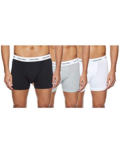 Calvin Klein Herren 3p Low Rise Trunk Boxershorts, (Schwarz/Grey/White) (3-er pack) Gr.M