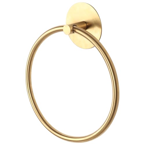 Meplait Badezimmer Handtuchring Edelstahl Badezimmer Handtuchhalter Kleber Wandmontage Handtuchhalter für Badezimmer (Gold)