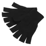 FOMIYES Schwarze UV Halbfingerhandschuhe für Damen Herren Atmungsaktive Sonnenschutzhandschuhe für Outdoor Aktivitäten Wie Radfahren Nail Art Leichte