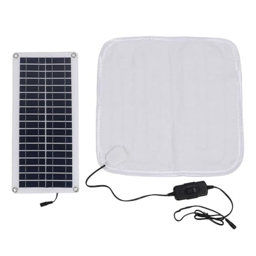 Juqoyue 12V 50W Solar-Heizkissen für Warme Füße im Winter, Haustier-Heizdecke, Solar-Heizdecke A