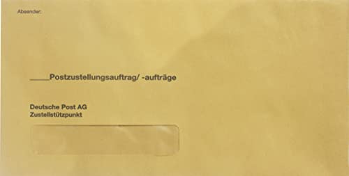 RNKVERLAG 2050/100 - Zustellungsumschlag äußerer 235 x 120 mm mit Sichtfenster, Recycling gelb, 80 g/m², 1 Packung à 100 Stück