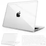 NPUOLS Hülle Schutzhülle für MacBook Air 15 Zoll 2024 2023 M3 M2 Modell A3114 A2941, Ultradünne Hartschale Schutzhülle Snap Transparent Case und Ultradünner TPU EU Tastaturabdeckung