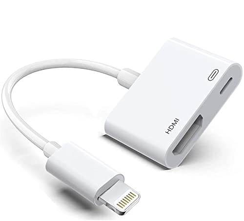 Lightning auf HDMI Digital AV Adapter für iPhone 14/13/12/11/XS/XR/X/8/7/iPad zu TV/Projektor/Monitor, 1080P Sync Bildschirmkabel, MFi-zertifizierter Videokonverter