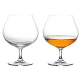 GLASKEY 650ML Große Brandy Snifter Gläser Set von 2, Kristall Cognac Gläser für Cognac, Brandy, Whiskey, Spülmaschinenfest, Perfekt für Zuhause, Restaurants und Party