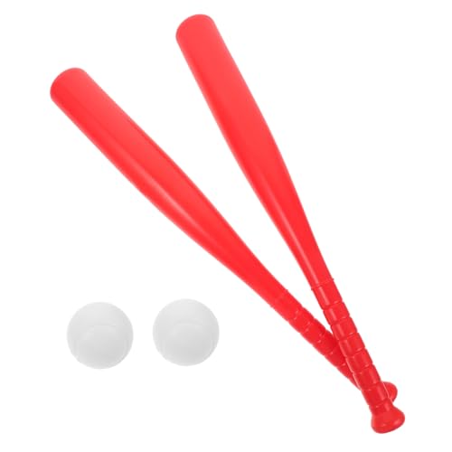 PAMINGONO 1 Satz Baseball-Übungsspielzeug Kinder Outdoor Spielzeug Kinder draußen Spielzeug Outdoor-Spielzeug für Kinder Sportanzug Kinder Bälle Schläger weiche Bälle für Kinder Plastik rot