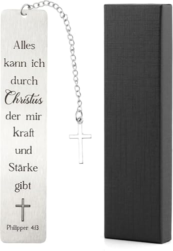Christian Lesezeichen mit Bibelvers und Kreuz Anhänger Inspirierendes Lesezeichen Christliche Geschenke Christian Lesezeichen Inspirierende Geschenke Mit Geschenkbox für Frauen Männer (Alles)