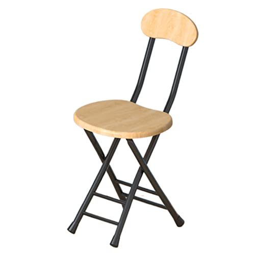 MMOU Faltstühle für den Innenbereich - Klappbare Holzstühle mit Rückenlehne für Erwachsene - Praktische Küchenhocker zum Sitzen (Color : Original Wood)