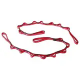 DASKING [2 Stück Daisy Chain, 110cm Yoga Hängematte Verlängerungsgurt, 23KN Starke Kletterschlaufe, Multi Loops verstellbares Nylon Yoga Übungsband für Stretching, Pilates, Fitness Workout Strap Rot…