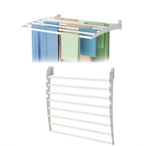 Innotic Wäscheständer Wandmontage Klappbar, Rostfrei, Wasserdicht Platzsparend Wäscheständer Wand für Bad, Innen und Draußen, Balkon, Waschraum, 30 kg Belastung, Weiß, 60cm