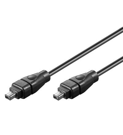 SM-PC®, FireWire+ Kabel Firewirekabel (4-polig Stecker auf 4-polig Stecker) 1,8m schwarz #001