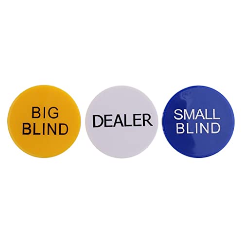 TOOYFUL Small Blind + Big Blind + Dealer Button für Poker Kartenspiele