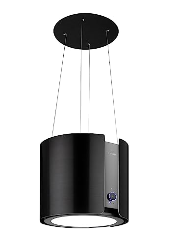 Klarstein Skyfall Smart Dunstabzugshaube - freihängede Abzugshaube, Dunstabzugshaube Umluft/Abluft, App- und Gestensteuerung, 45 x 42 cm (ØxB), 402 m³/h, 200 W, 3 Stufen, LED-Beleuchtung, schwarz