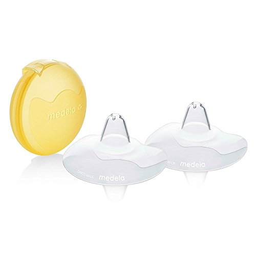 Medela Contact Brusthütchen – BPA-frei – Aus ultradünnem, weichem Silikon – Inklusive 2 Brusthütchen und Etui – 24 mm, groß