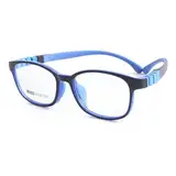 QYAJS Brillenrahmen für Kinder, optischer Brillenrahmen, TR90, flexibel, biegbar, einteilig, sichere Brille für Mädchen und Jungen, Blau, Medium