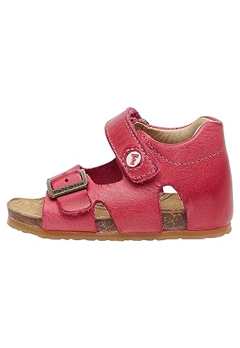 Falcotto BEA-Sandalen aus Leder mit Schnalle und Klettverschluss, Fuchsie 21